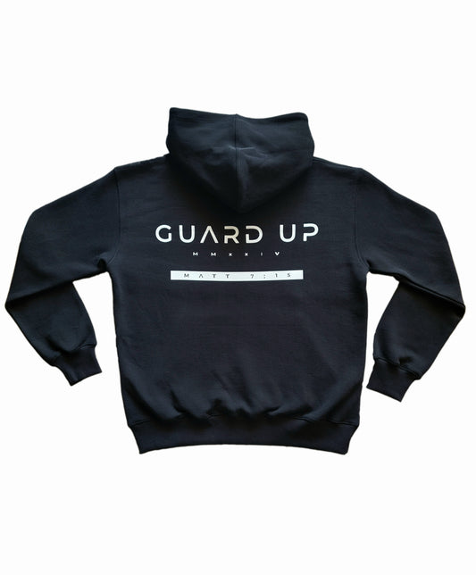 GUARDUP Hoodie White on Black